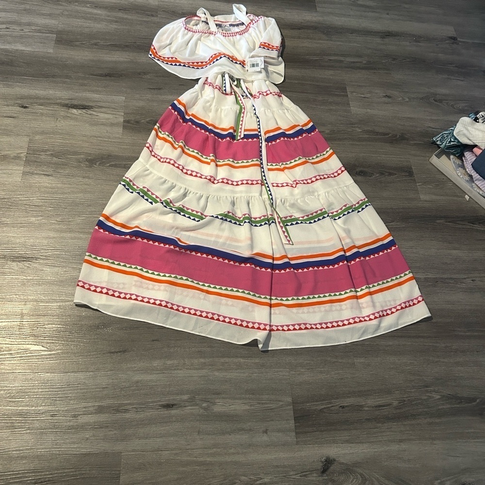 Colorful Striped Maxi Dress - Picture 2 of 6